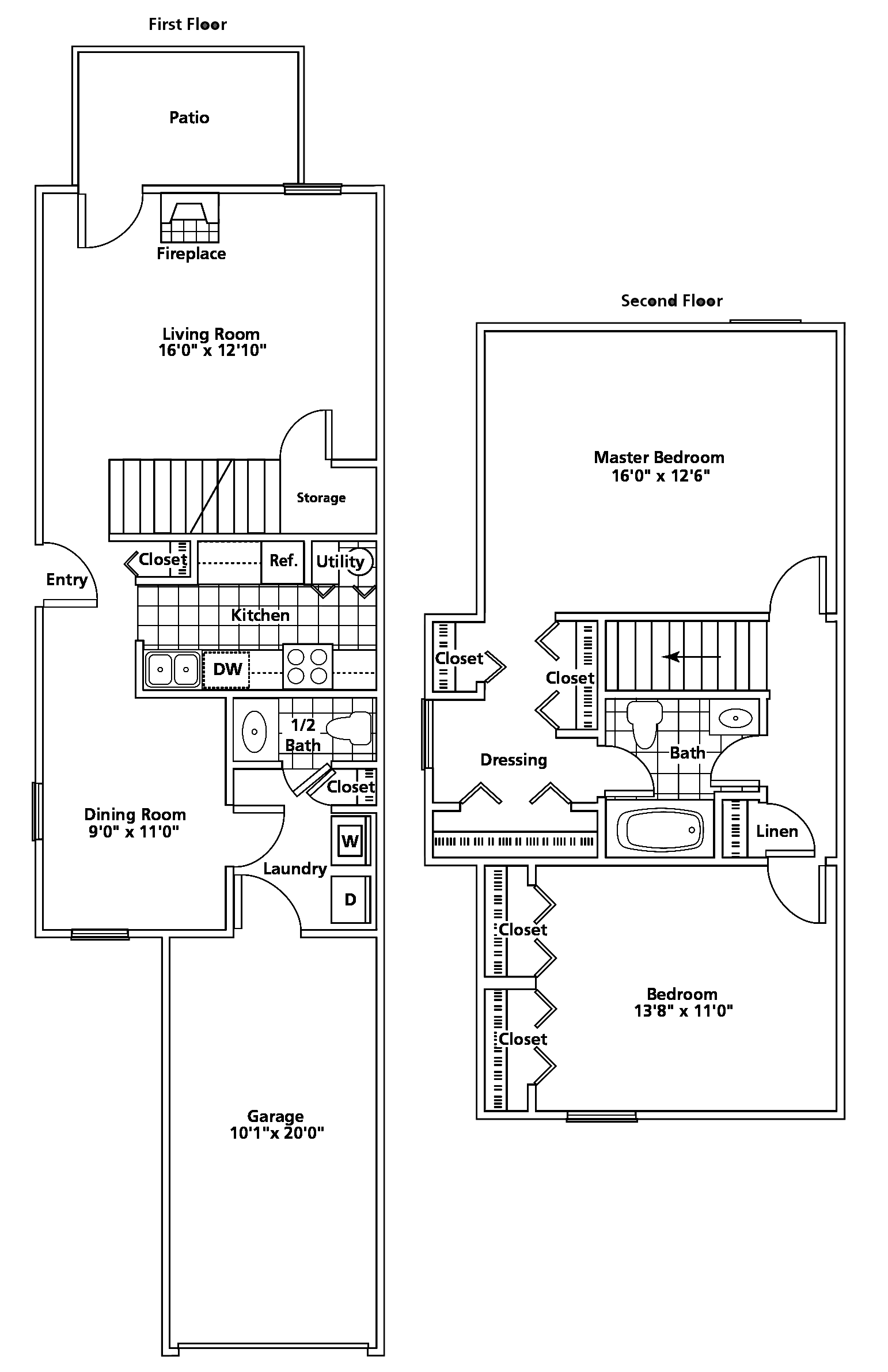 Stow, OH Apartment Mannington Place Townhomes Floorplans